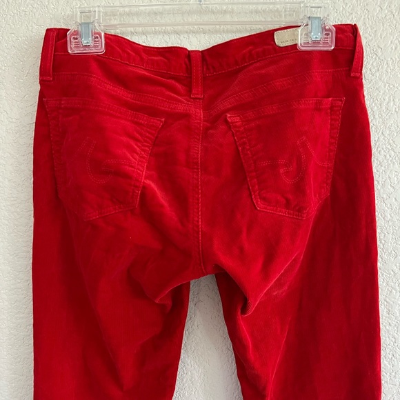 Ag Stevie Ankle Slim Straight Red Corduroy Pant - Picture 6 of 12